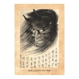 Cool classic vintage japanese demon head tattoo posters