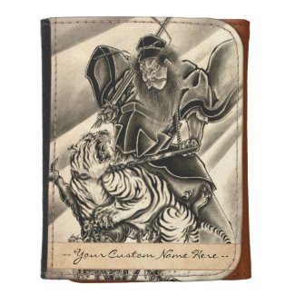 Cool classic vintage japanese demon ink tattoo art wallets for women