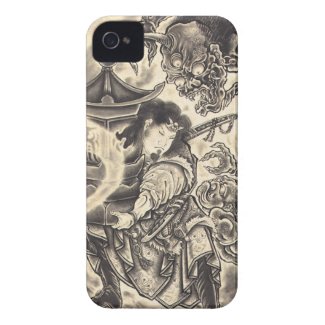 Cool classic vintage japanese demon ink tattoo iPhone 4 Case-Mate cases
