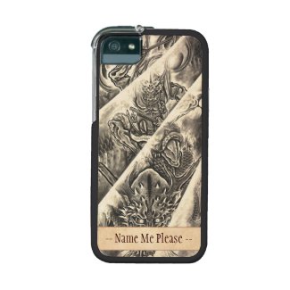 Cool classic vintage japanese demon ink tattoo iPhone 5/5S cases