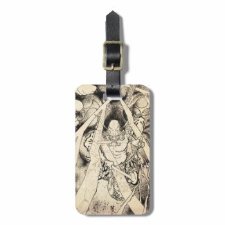 Cool classic vintage japanese demon ink tattoo bag tags