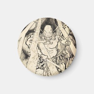 Cool classic vintage japanese demon ink tattoo magnet