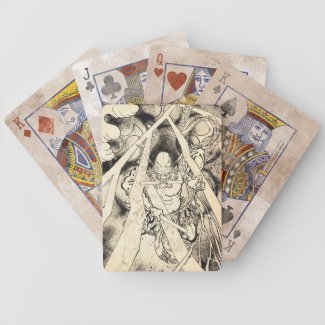 Cool classic vintage japanese demon ink tattoo deck of cards