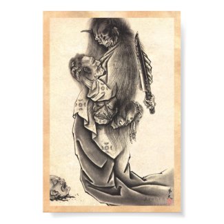 Cool classic vintage japanese demon ink tattoo posters