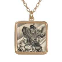 Cool classic vintage japanese demon samurai tiger pendants