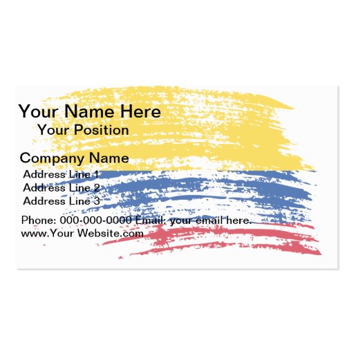 Cool Colombian flag design Business Cards (front side)