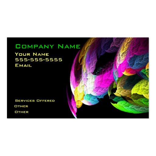 Cool colorful design business card (front side)