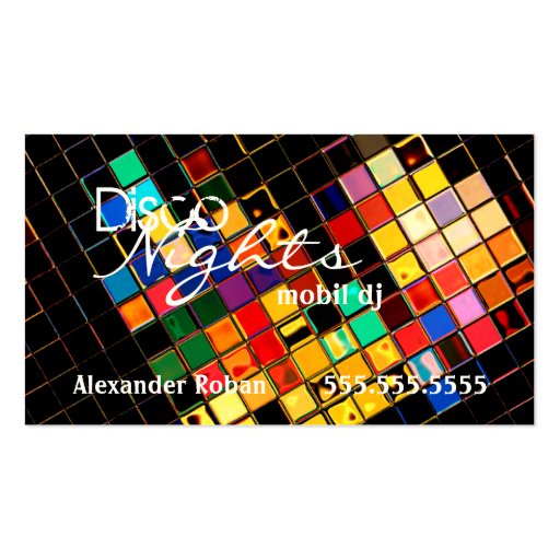 Cool Colorful DJ-Indestructible Business Cards (front side)