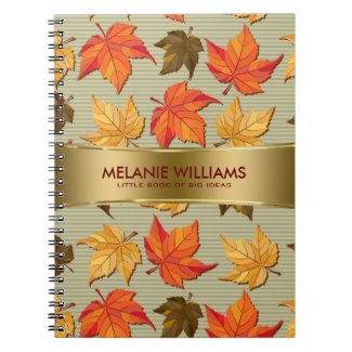 Cool Colorful Fall Leafs Spiral Note Book