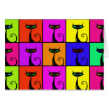 Cool Colorful Kitty Cat Pop Art Greeting Card