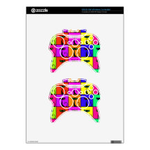Cool Colorful Kitty Cat Pop Art Xbox 360 Controller Skins