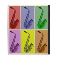 Cool Colorful Saxophone Collage iPad Case at Zazzle