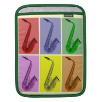 Cool Colorful Saxophone Collage iPad Sleeve at Zazzle