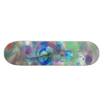 Cool colourful music notes smoke effects image skate board deck