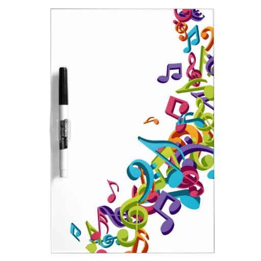 cool colourful music notes & sounds art image DryErase board Zazzle