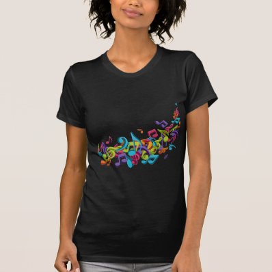 cool colourful music notes & sounds shirts