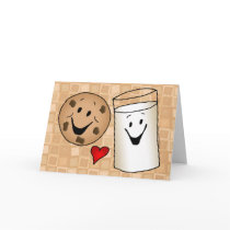 Cool Cookies and Milk Friends Cartoon Greeting Card