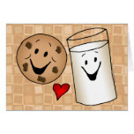 Cool Cookies and Milk Friends Cartoon Greeting Card