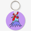 Cool Cool Copper Cockeral Rooster by Wendy C. Alle keychain