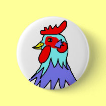 Cool Cool Copper Rooster by Wendy C. Allen buttons