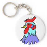Cool Cool Copper Rooster by Wendy C. Allen Keychain