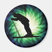 Cool Cross Country Snow Ski Fridge Magnet