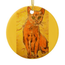 cool curious cat design christmas tree ornament