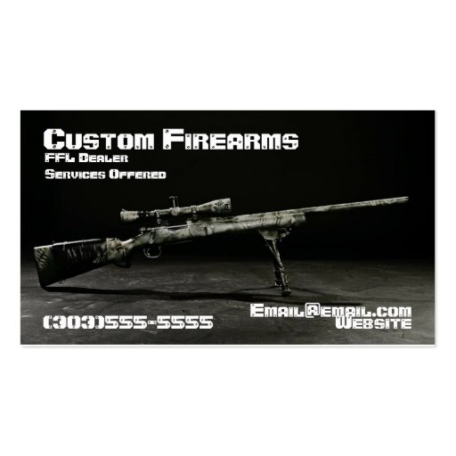 Cool Custom Rifle Business Card (front side)