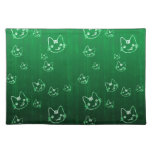 Cool  cute abstract kitty green  placemat
