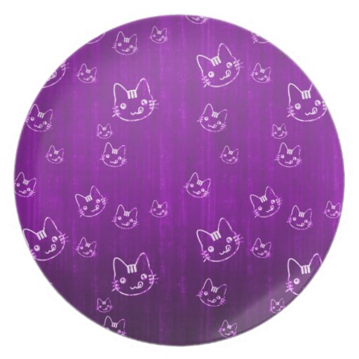 Cool cute abstract kitty purple nplate