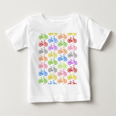Cool cute bicycle pattern colourful seamless tee shirt