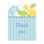 Cool cute boy's dinosaur thank you postcard