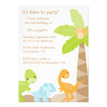 Cool cute dinosaur boy's birthday party invitation