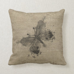 Cool cute trendy grey splatters vintage butterfly pillow