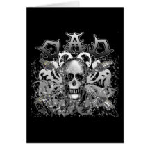Cool DAD in Heavy Metal Style Tshirts and Gifts Greeting Cards