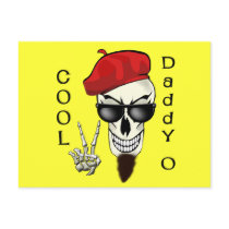 Cool Daddy - O Beatnik Skull postcards by oldrockerdude Cool Daddy - O Beatnik Skull postcards