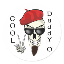 Cool Daddy - O Beatnik Skull stickers