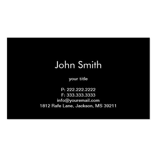 Cool Dark Auto/Appliance Repair Business Card (back side)