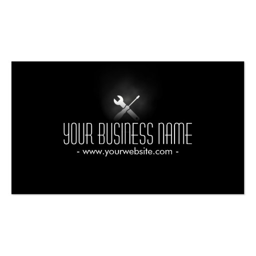Cool Dark Auto/Appliance Repair Business Card (front side)