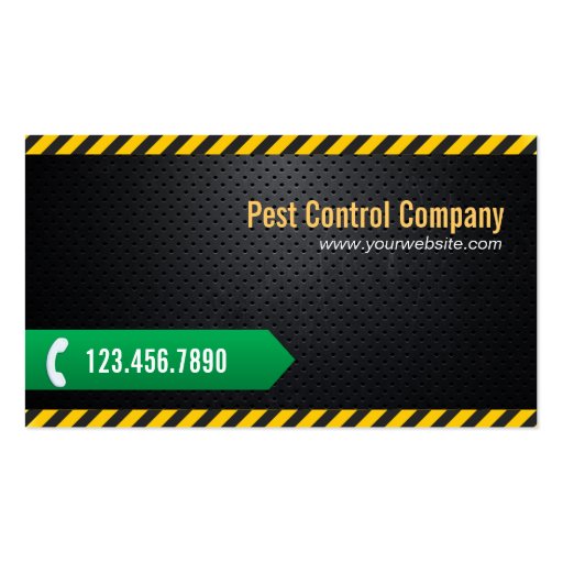 Cool Dark Metal Pest Control Business Card (front side)