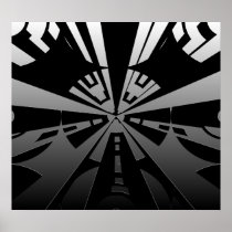 Cool dern rectangle art in black and silver posters