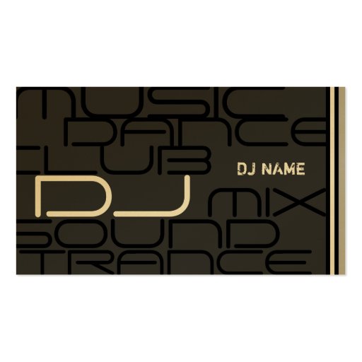 Cool DJ Business Card (front side)