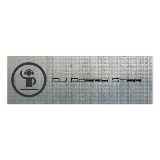 Cool dj icon metalic business card (front side)