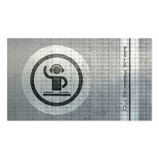 Cool dj logo metal tekst business card (front side)