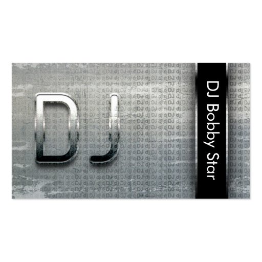 Cool dj metalic business card