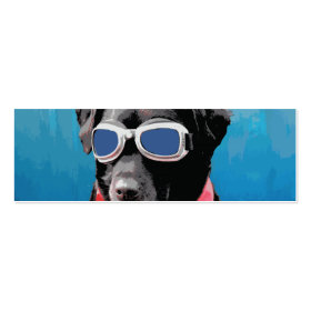 Cool Dog Black Lab Red Bandana Blue Goggles Business Card Templates