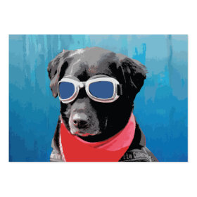 Cool Dog Black Lab Red Bandana Blue Goggles Business Cards