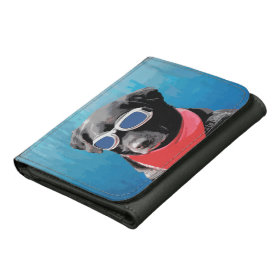 Cool Dog Black Lab Red Bandana Blue Goggles Wallets