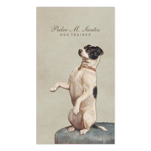 Cool Dog Trainer Vintage Animal Simple Elegant Business Card (front side)