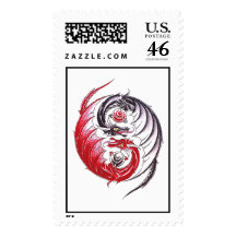 Cool Dragon Yin Yang tattoo Stamp
